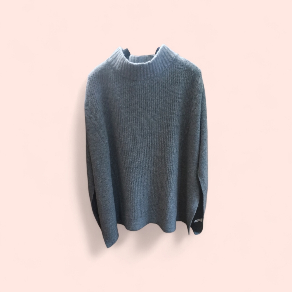 Elie Tahari Charcoal Turtleneck Sweater Shaw